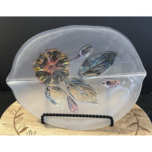 Mikasa Other - Vintage Mikaso Calypso Footed Frosted Footed Floral Platter 11"